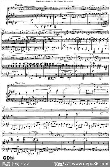 ViolinSonataNo.6inAMajorOp.30No.1（小提琴+钢琴伴奏）