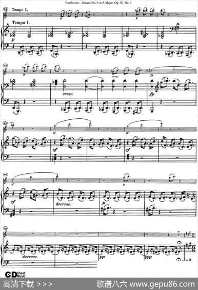 ViolinSonataNo.6inAMajorOp.30No.1（小提琴+钢琴伴奏）