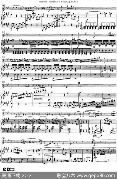 ViolinSonataNo.6inAMajorOp.30No.1（小提琴+钢琴伴奏）