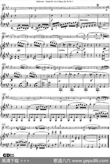 ViolinSonataNo.6inAMajorOp.30No.1（小提琴+钢琴伴奏）