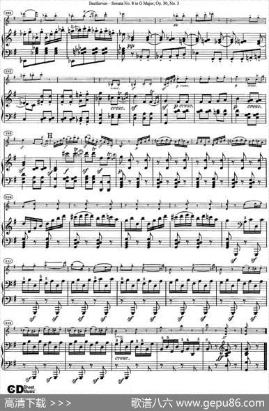 ViolinSonataNo.8inGMajorOp.30No.3（小提琴+钢琴伴奏）