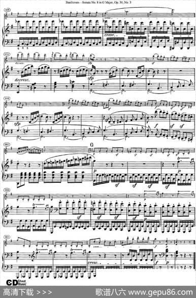 ViolinSonataNo.8inGMajorOp.30No.3（小提琴+钢琴伴奏）