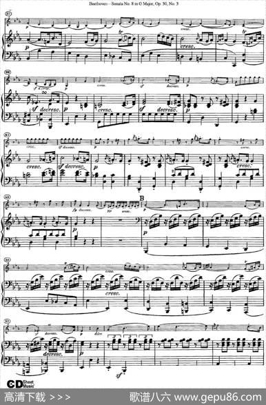 ViolinSonataNo.8inGMajorOp.30No.3（小提琴+钢琴伴奏）