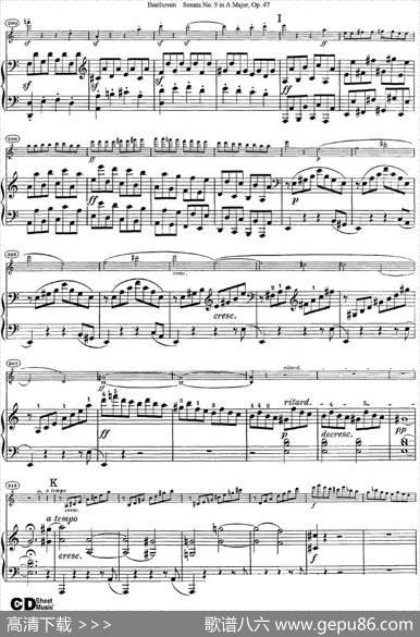 ViolinSonataNo.9inAMajorOp.47（小提琴+钢琴伴奏）
