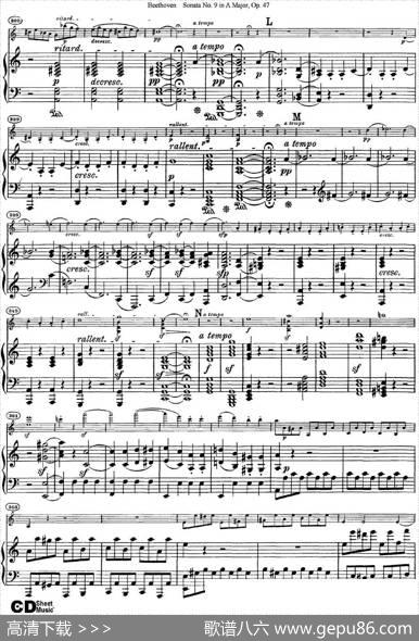 ViolinSonataNo.9inAMajorOp.47（小提琴+钢琴伴奏）