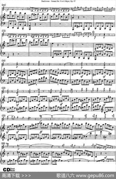 ViolinSonataNo.9inAMajorOp.47（小提琴+钢琴伴奏）