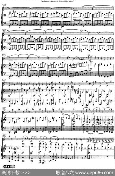 ViolinSonataNo.9inAMajorOp.47（小提琴+钢琴伴奏）