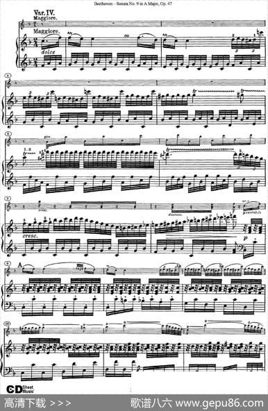 ViolinSonataNo.9inAMajorOp.47（小提琴+钢琴伴奏）