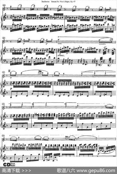 ViolinSonataNo.9inAMajorOp.47（小提琴+钢琴伴奏）