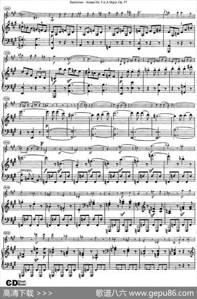 ViolinSonataNo.9inAMajorOp.47（小提琴+钢琴伴奏）
