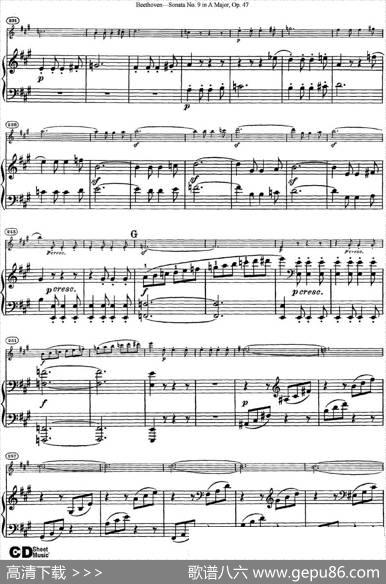 ViolinSonataNo.9inAMajorOp.47（小提琴+钢琴伴奏）