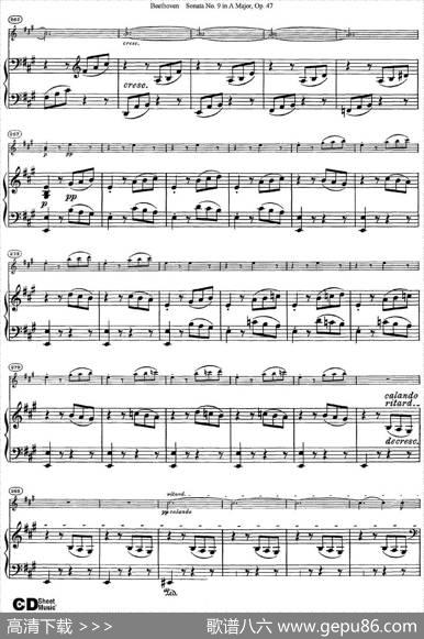 ViolinSonataNo.9inAMajorOp.47（小提琴+钢琴伴奏）