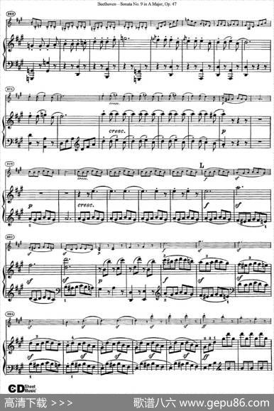 ViolinSonataNo.9inAMajorOp.47（小提琴+钢琴伴奏）