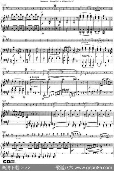 ViolinSonataNo.9inAMajorOp.47（小提琴+钢琴伴奏）