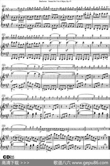 ViolinSonataNo.9inAMajorOp.47（小提琴+钢琴伴奏）