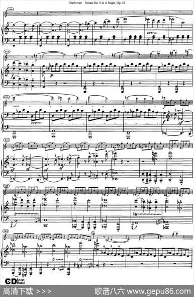 ViolinSonataNo.9inAMajorOp.47（小提琴+钢琴伴奏）