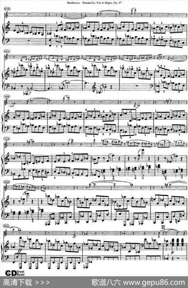ViolinSonataNo.9inAMajorOp.47（小提琴+钢琴伴奏）