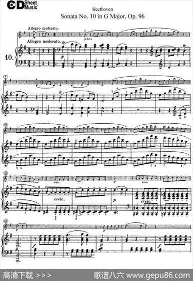 ViolinSonataNo.10inGMajorOp.96（小提琴+钢琴伴奏）