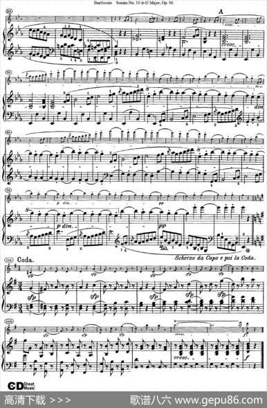 ViolinSonataNo.10inGMajorOp.96（小提琴+钢琴伴奏）