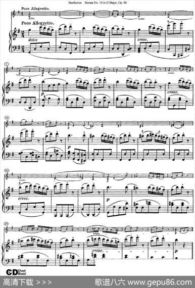 ViolinSonataNo.10inGMajorOp.96（小提琴+钢琴伴奏）