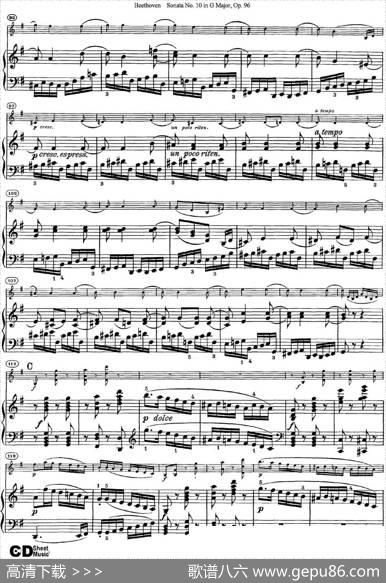 ViolinSonataNo.10inGMajorOp.96（小提琴+钢琴伴奏）
