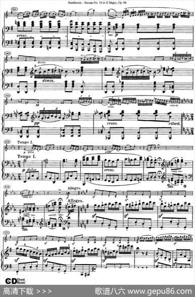 ViolinSonataNo.10inGMajorOp.96（小提琴+钢琴伴奏）