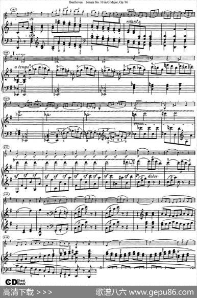ViolinSonataNo.10inGMajorOp.96（小提琴+钢琴伴奏）