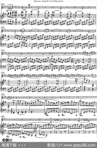 ViolinSonataNo.10inGMajorOp.96（小提琴+钢琴伴奏）