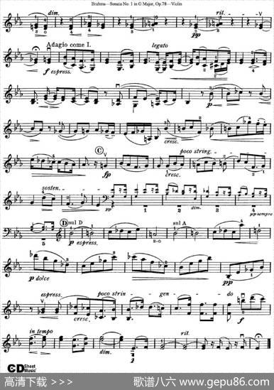 ViolinSonataNo.1inGMajorOp.78