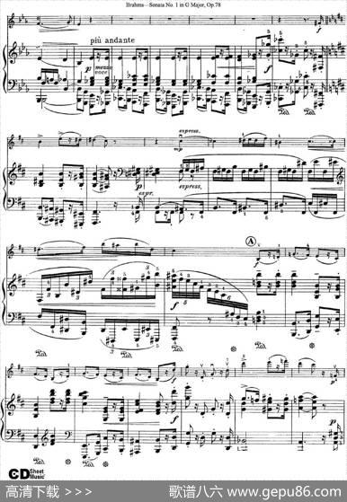 ViolinSonataNo.1inGMajorOp.78（小提琴+钢琴伴奏）