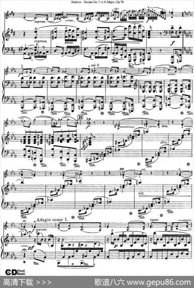 ViolinSonataNo.1inGMajorOp.78（小提琴+钢琴伴奏）