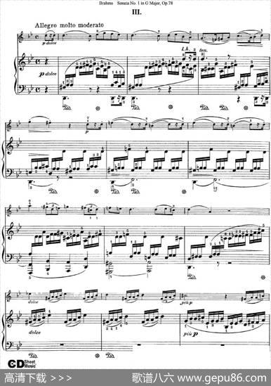 ViolinSonataNo.1inGMajorOp.78（小提琴+钢琴伴奏）