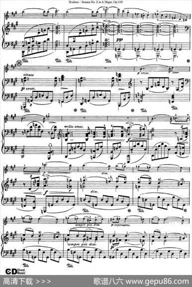ViolinSonataNo.2inAMajorOp.100（小提琴+钢琴伴奏）