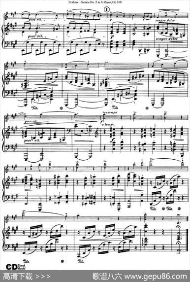 ViolinSonataNo.2inAMajorOp.100（小提琴+钢琴伴奏）