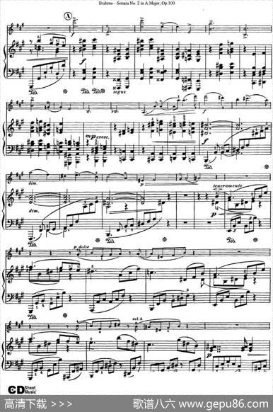 ViolinSonataNo.2inAMajorOp.100（小提琴+钢琴伴奏）