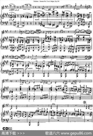 ViolinSonataNo.2inAMajorOp.100（小提琴+钢琴伴奏）