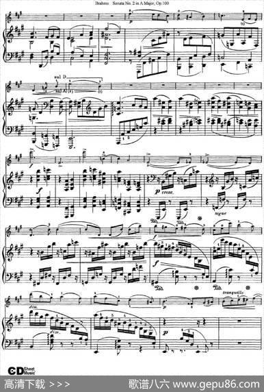 ViolinSonataNo.2inAMajorOp.100（小提琴+钢琴伴奏）