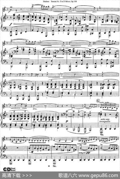 ViolinSonataNo.3inDMinorOp.108（小提琴+钢琴伴奏）