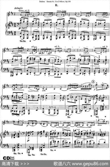 ViolinSonataNo.3inDMinorOp.108（小提琴+钢琴伴奏）