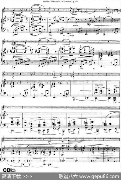 ViolinSonataNo.3inDMinorOp.108（小提琴+钢琴伴奏）