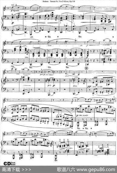 ViolinSonataNo.3inDMinorOp.108（小提琴+钢琴伴奏）