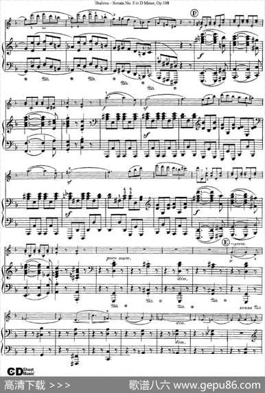 ViolinSonataNo.3inDMinorOp.108（小提琴+钢琴伴奏）