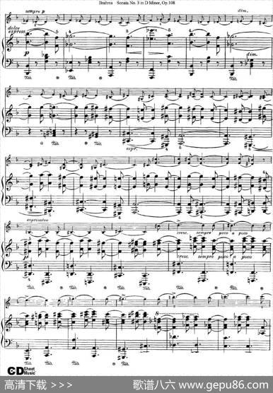 ViolinSonataNo.3inDMinorOp.108（小提琴+钢琴伴奏）