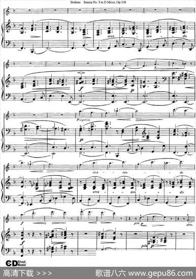 ViolinSonataNo.3inDMinorOp.108（小提琴+钢琴伴奏）