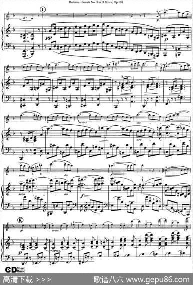 ViolinSonataNo.3inDMinorOp.108（小提琴+钢琴伴奏）