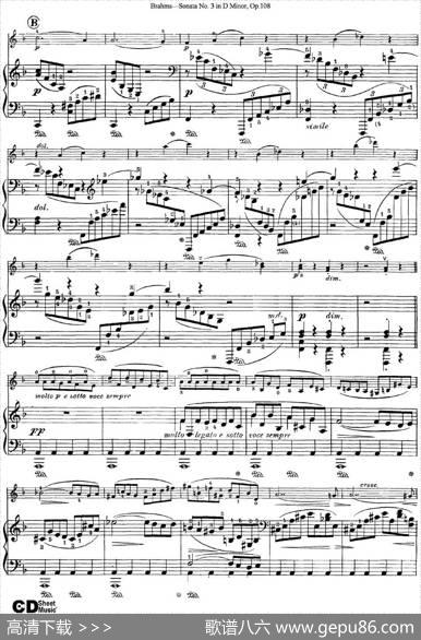 ViolinSonataNo.3inDMinorOp.108（小提琴+钢琴伴奏）