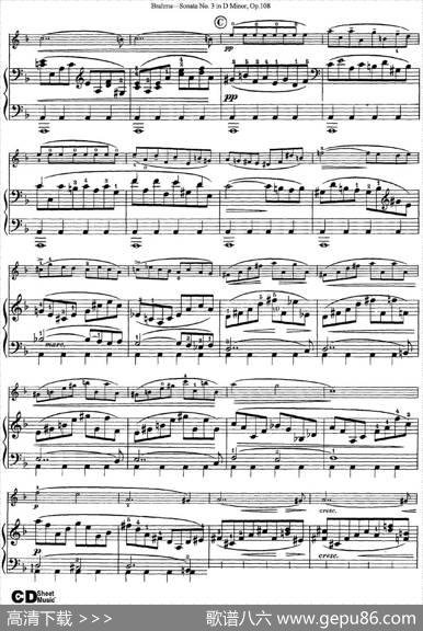 ViolinSonataNo.3inDMinorOp.108（小提琴+钢琴伴奏）