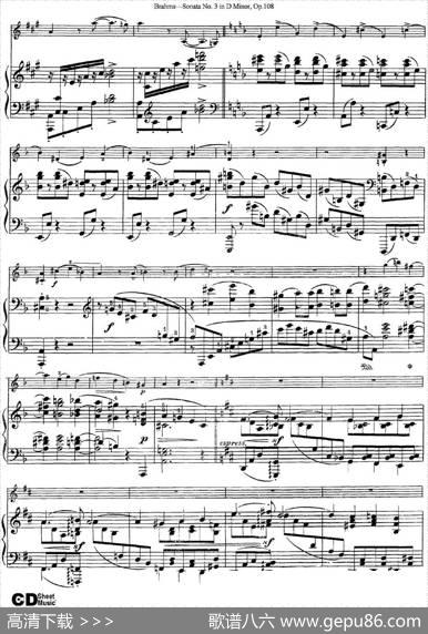 ViolinSonataNo.3inDMinorOp.108（小提琴+钢琴伴奏）