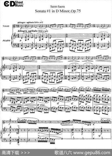 ViolinSonataNo.1inDMinorOp.75（小提琴+钢琴伴奏）