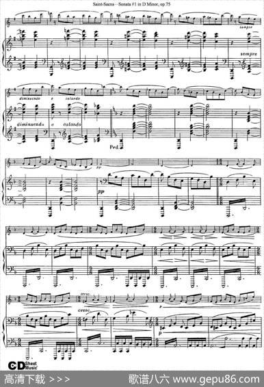 ViolinSonataNo.1inDMinorOp.75（小提琴+钢琴伴奏）